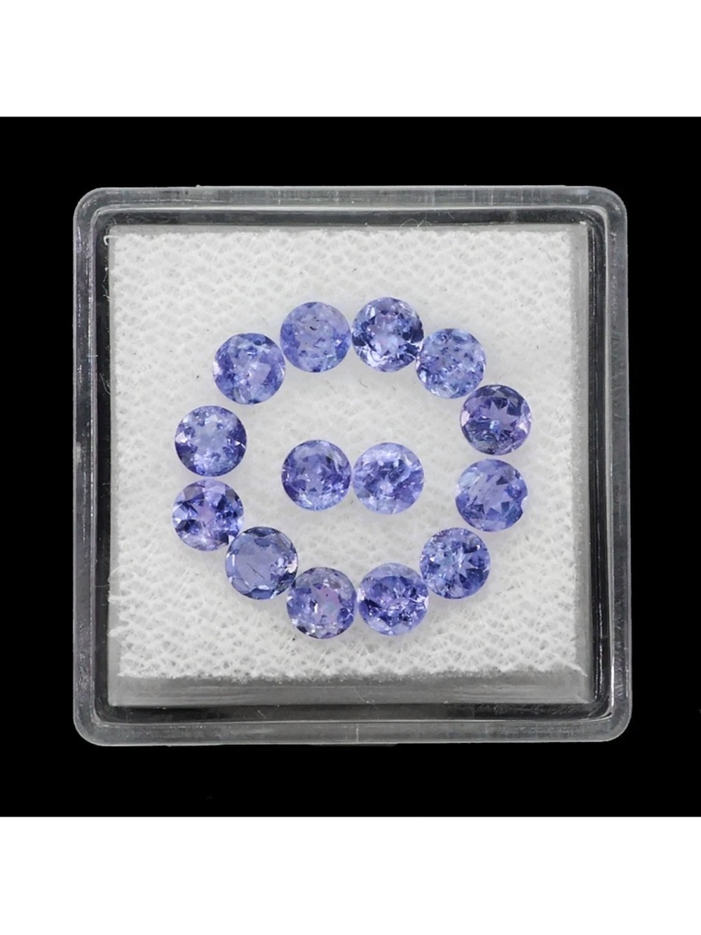 14pcs Mandala Round Natural Violet Blue Tanzanite 2.33Ct Top 3.5mm Lot Gemstones